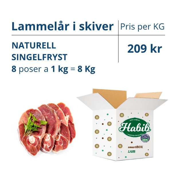 SmartBOX HABIB - Lammelår i skiver - 8kg/8 poser