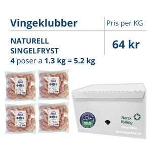 SmartBOX Vingeklubber Naturell Halal NK-5.2Kg/4PK